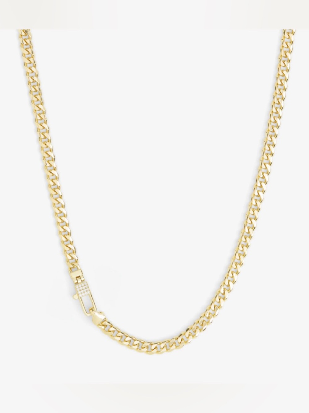 NEW Melinda Maria Cuban Chain Necklace With Pavé Padlock Clasp 18”